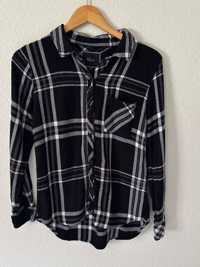 Rails Black White Plaid Button-Up Shirt